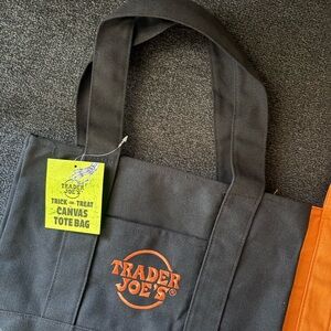 Trader Joe’s Halloween Mini Tote Black Canvas Tote Bag